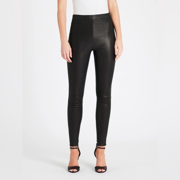 J Brand Pants - J Brand MACEY HIGH RISE PULL ON LEATHER LEGGINGS - Size M